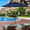 Aluminum Polyester Patio Umbrella 10ft with Auto-Tilt and Air Vent